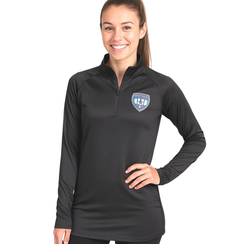 BSN Sports Pullover Women Small Black 1/4 Zip‎ Performance Athletic Training Top
